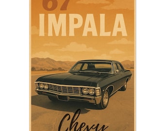 Chevy Impala Front End Illustration Print by Charles Labonge