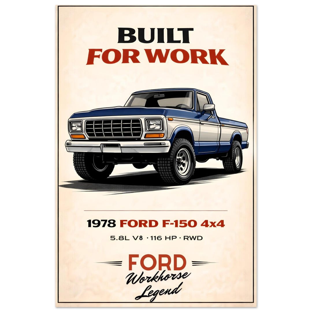 1978 Ford F-150 4x4 Poster – Classic American Pickup Truck Wall