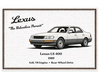 Lexus LS 400 1989 Vintage Poster Classic Luxury Sedan Retro