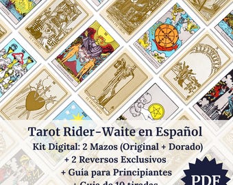 Tarot Rider-Waite Español | Kit Digital COMPLETO (2 Mazos + Guía PDF + Tiradas) - Descarga Inmediata