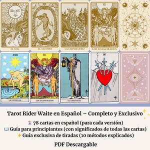 Tarot Rider-Waite en Español | Kit Digital Exclusivo: 2 Mazos (Original + Dorado) + Guía para Principiantes y 10 Tiradas | PDF Descargable.