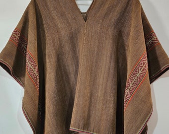 Poncho de lana de oveja peruana vintage antiguo para hombre