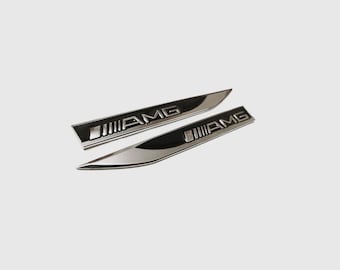 2 AMG Blade Emblems - Black - 148 x 18 mm