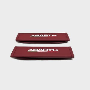 2 Copricintura Abarth in Pelle Rosso Borgogna 240x65mm