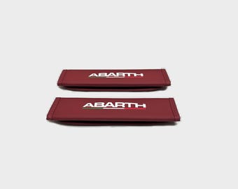 2 Abarth Leather Belt Covers Bordeaux Red 240x65mm