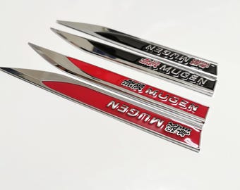 2 emblemas de Mugen Blade (negros o rojos) de 148 x 18 mm