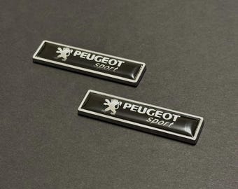 Peugeot Emblem Logos Stickers for Side Wings and Trunk 75x15MM