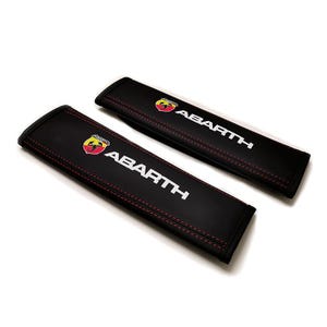 2 Copricinture Abarth in pelle nera 240x65mm