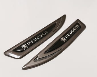 2 Peugeot metal emblem Wing 147x26mm