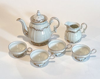 RARE Vintage 1960s Japanese bone china teapot, creamer and 4 teacups