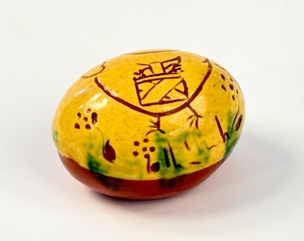 Vintage Lester Breininger PA Dutch folk art Redware egg