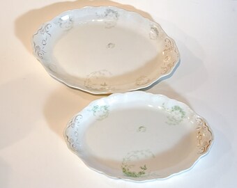 RARE Antique 1890s Syracuse China O.P.Co serving platters (quantity 2)