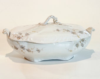 Antique 1900s Johnson Bros Royal pattern semi porcelain casserole