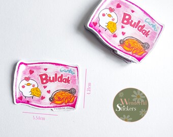 Hand Sketched Buldak Carbonara Ramen // Matte Die Cut Sticker