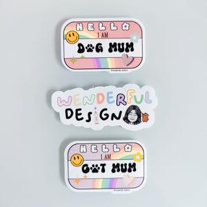 Bonjour, je suis une maman chien/chat // Stickers découpés mats