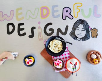 Handmade Clay // Asian Food Magnets