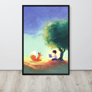 Marco para niños "Conversación", cartel colorido en papel mate enmarcado