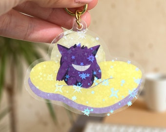 Llavero de Gengar Pokémon – Durmiendo en las nubes, regalo para gamers de Nintendo