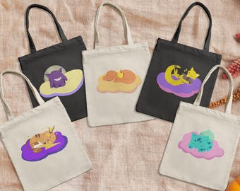 Bolsas de tela Sleeping Poke - Adorables bolsas de lona ecológicas Gengar