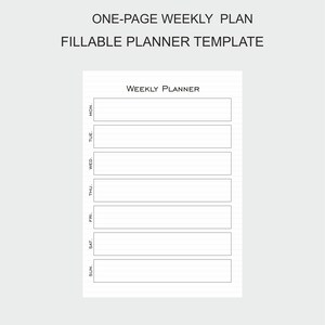 Weekly Planner Digital Download Fillable Planner Template A4a5 Sizes ...