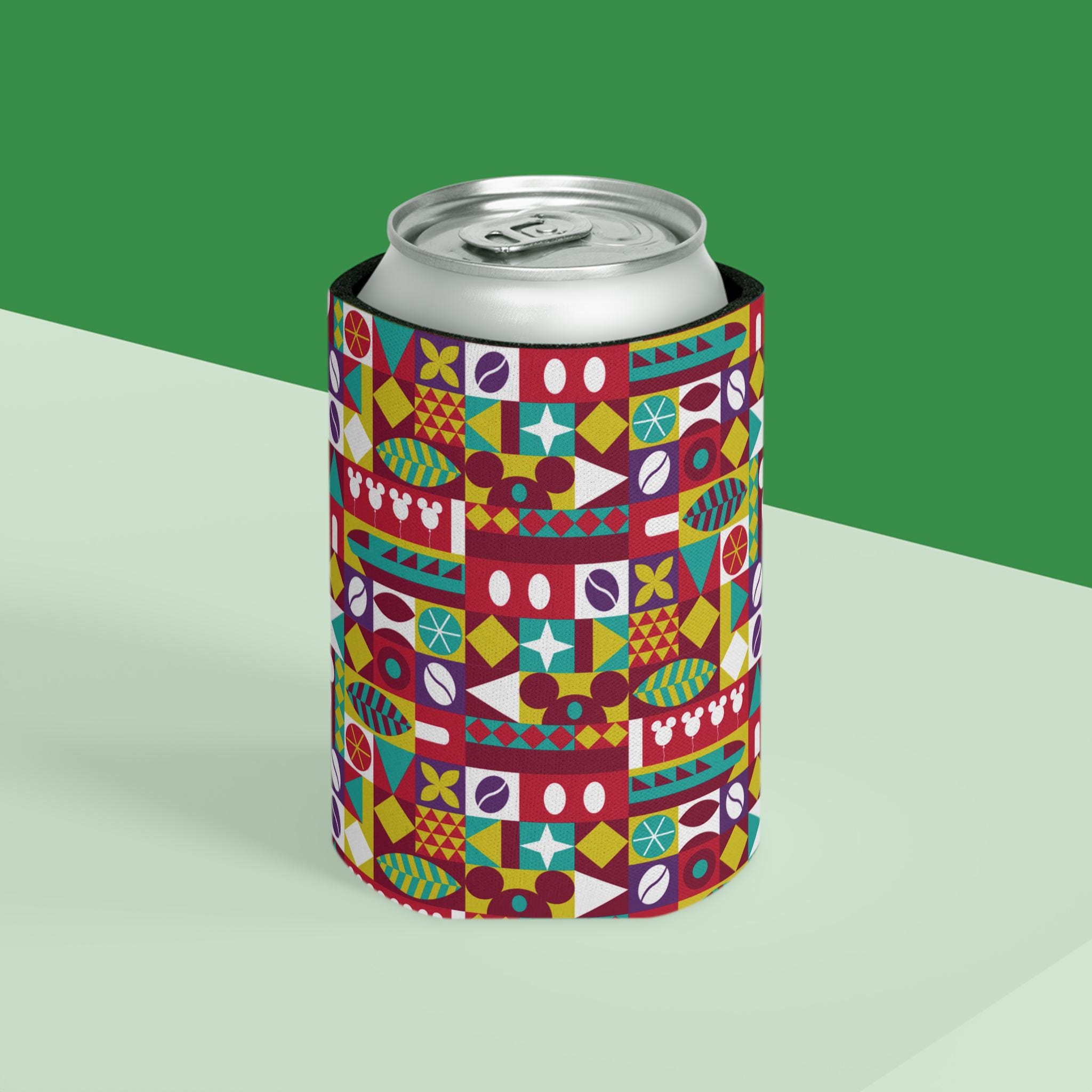 Disney World Cup Pattern Can Cooler Beverage Insulator - Drink Holder, Beer Sleeve, Party Favor, Theme Park Accessory, Koozie