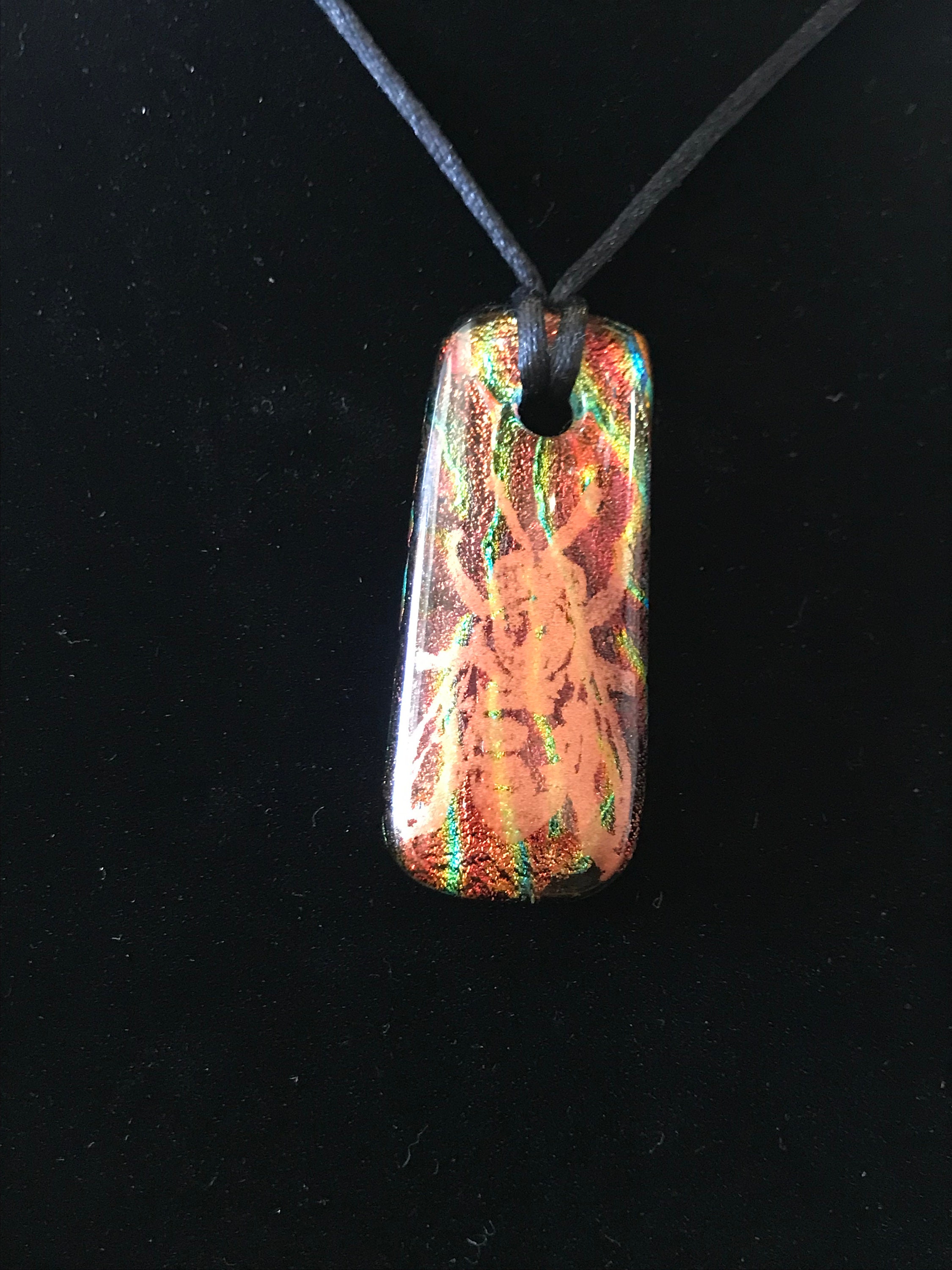 and Bee Embossed Fused Glass Pendant. Etsy