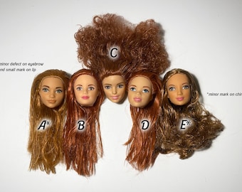 Doll Heads for custom doll making fashion faces ginger doll head auburn hair dolls collector rerooting hair
