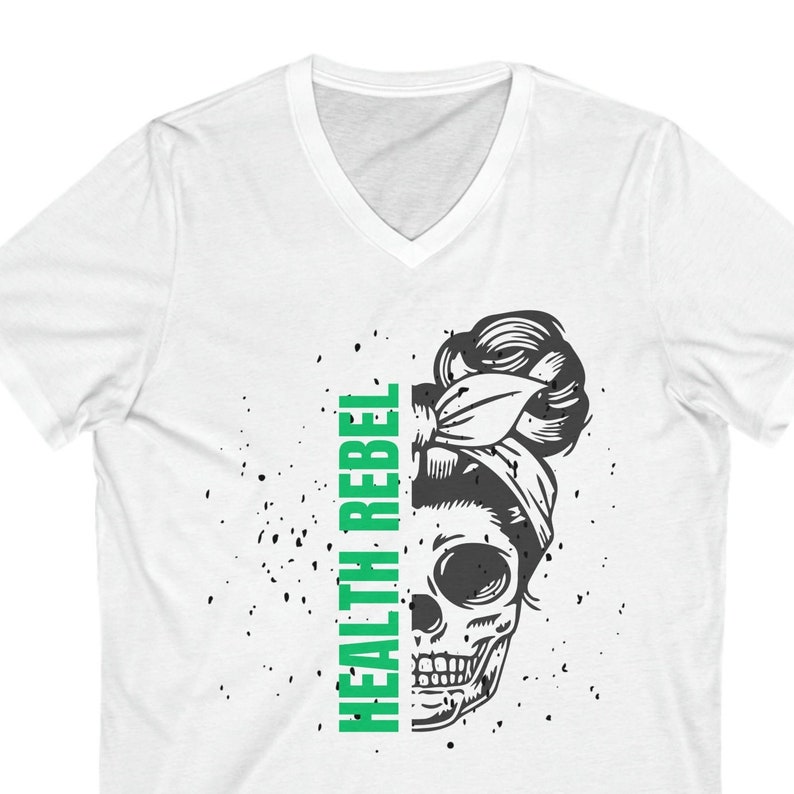 Health Rebel V-neck Tee, Skull T Shirt, Rebel Shirt, Empower - Etsy