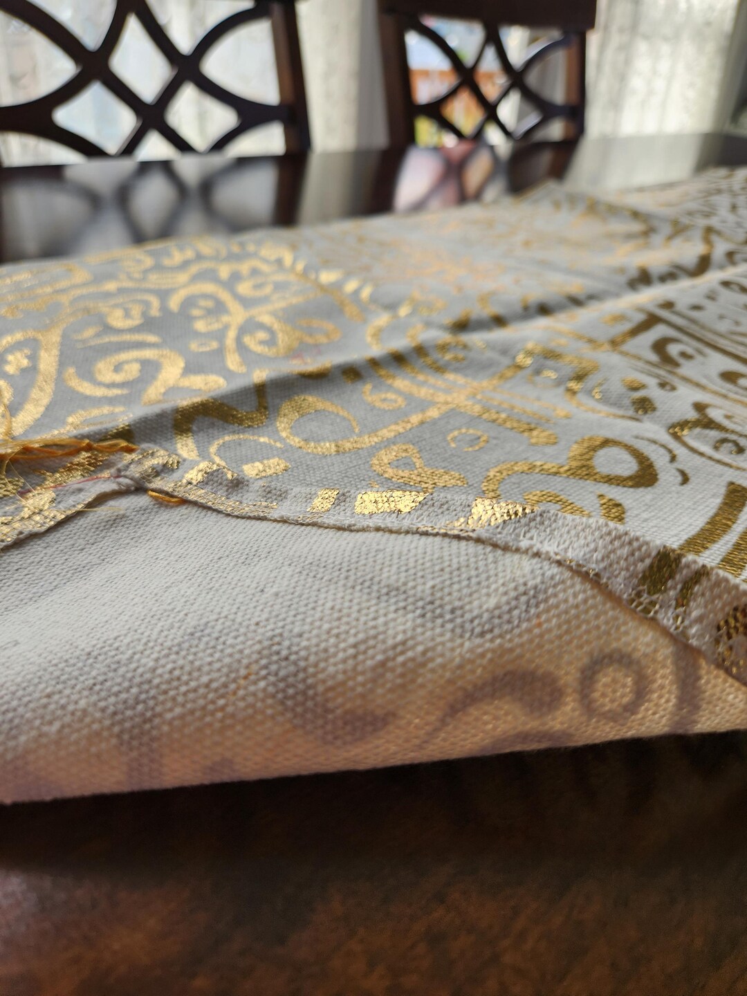 Ramadan Cushion Cover & Table Runner, Gold Lantern, Geometric or Arabic ...