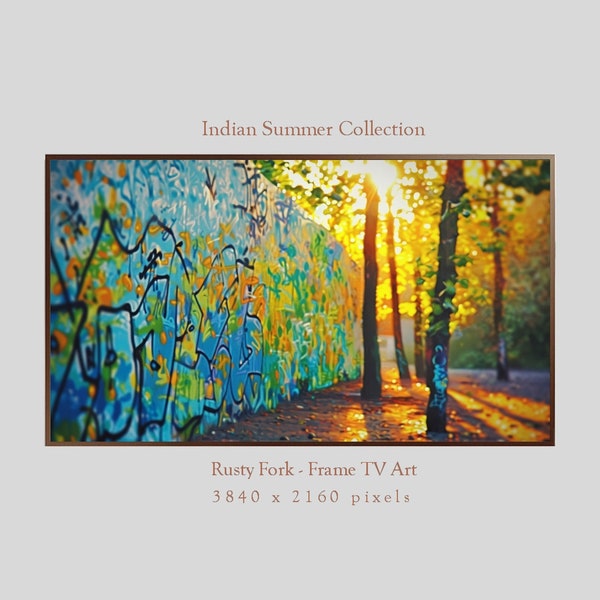 Samsung Frame TV Art. Indian Summer. Graffiti. Photo realism. Colorful,  Digital download. Painting Samsung Frame Tv Art. Abstract Wall Art.