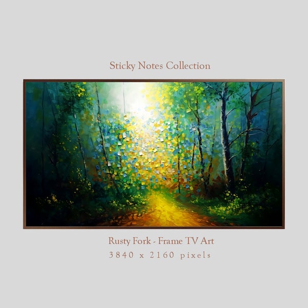 Samsung Frame TV Art. Summer Forest. Shadow. Misterius. Digital art. Modern impressionism. Vivid colors. Digital download. Abstract Wall Art