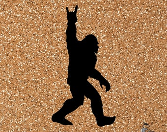 Bigfoot Rock On Vinyl Decal Sticker - Various Colors and Sizes Available