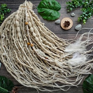 Blond dreadlocks made in boho style , synthetic dreads with double or single ended , dreadlock extension for girls