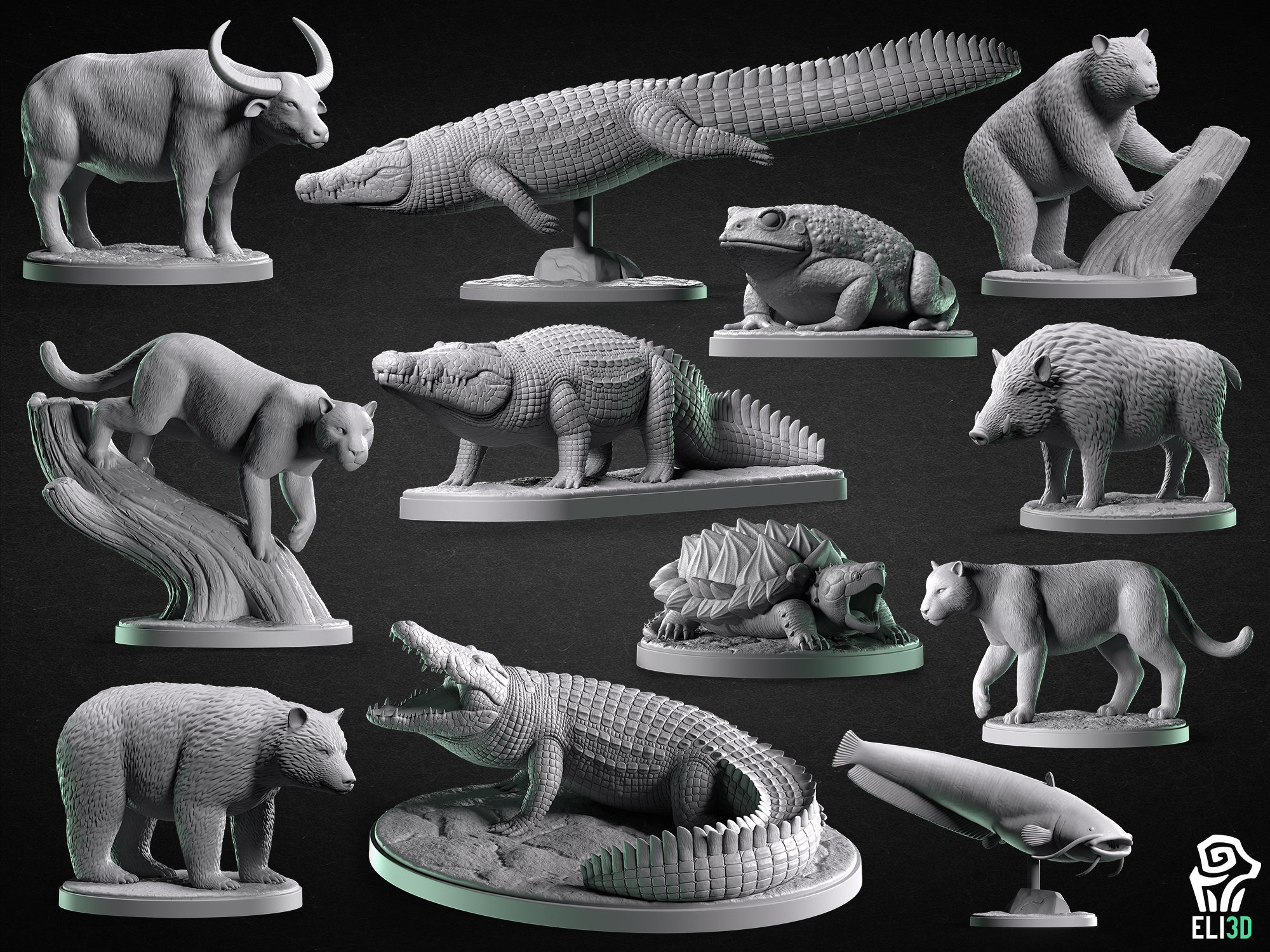 Animals Swamp Wildlife STL Files for 3D Printing Etsy