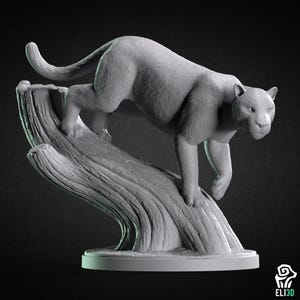 Panther on Tree - Animal STL File for 3D Printing