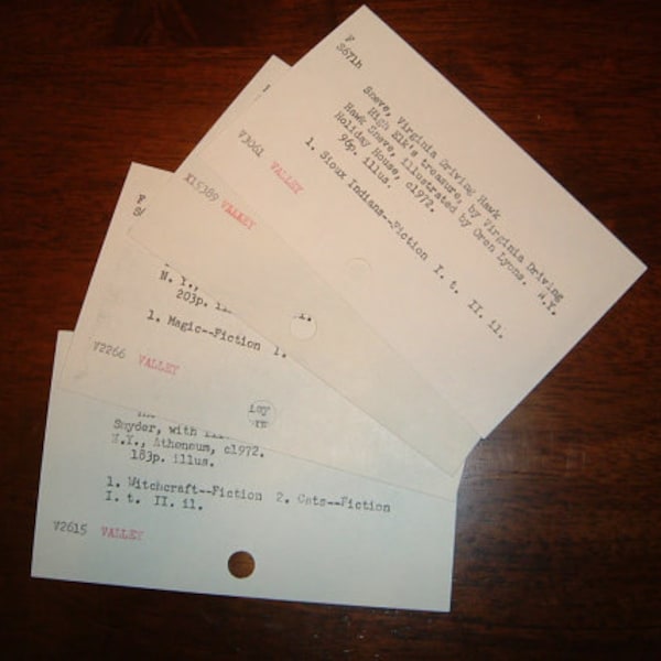 25 Vintage Library Catalog Cards