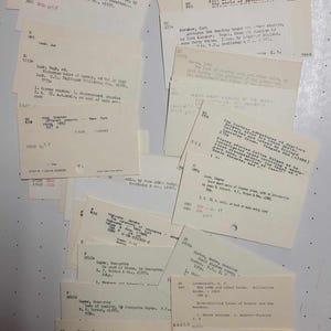 Set of 30 Vintage Library Catalog Cards