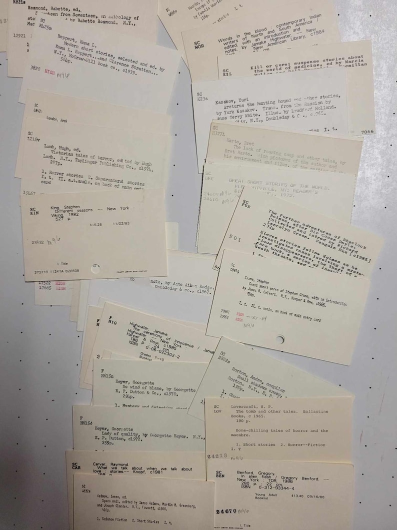 Set of 30 Vintage Library Catalog Cards - Etsy