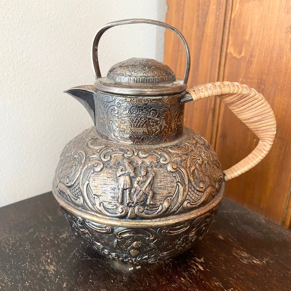 E.G. Webster & Son Silver Plated Repousse Teapot