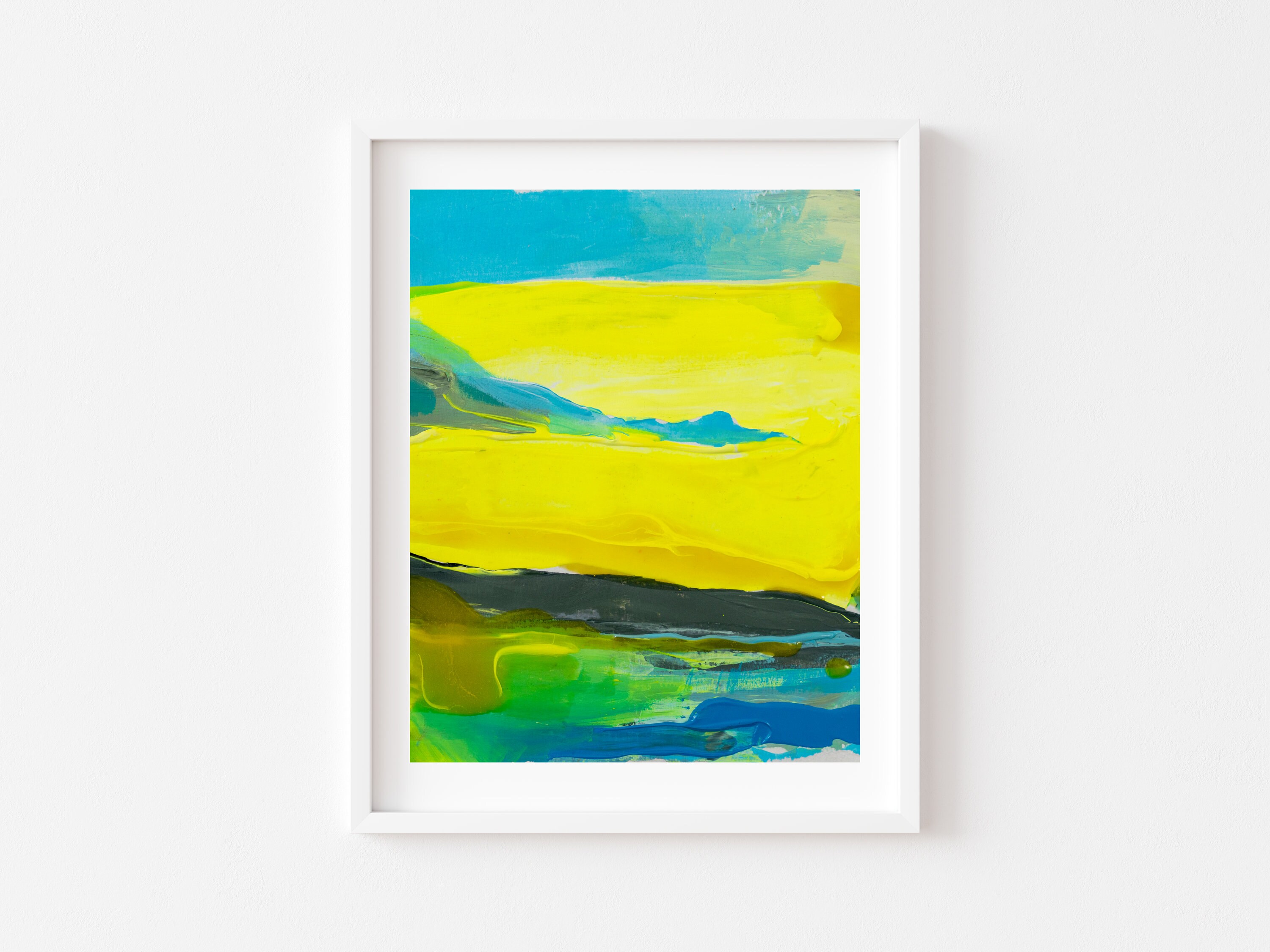 Blue Palette Modern Art Print Brush Abstract Art Contemporary Instant