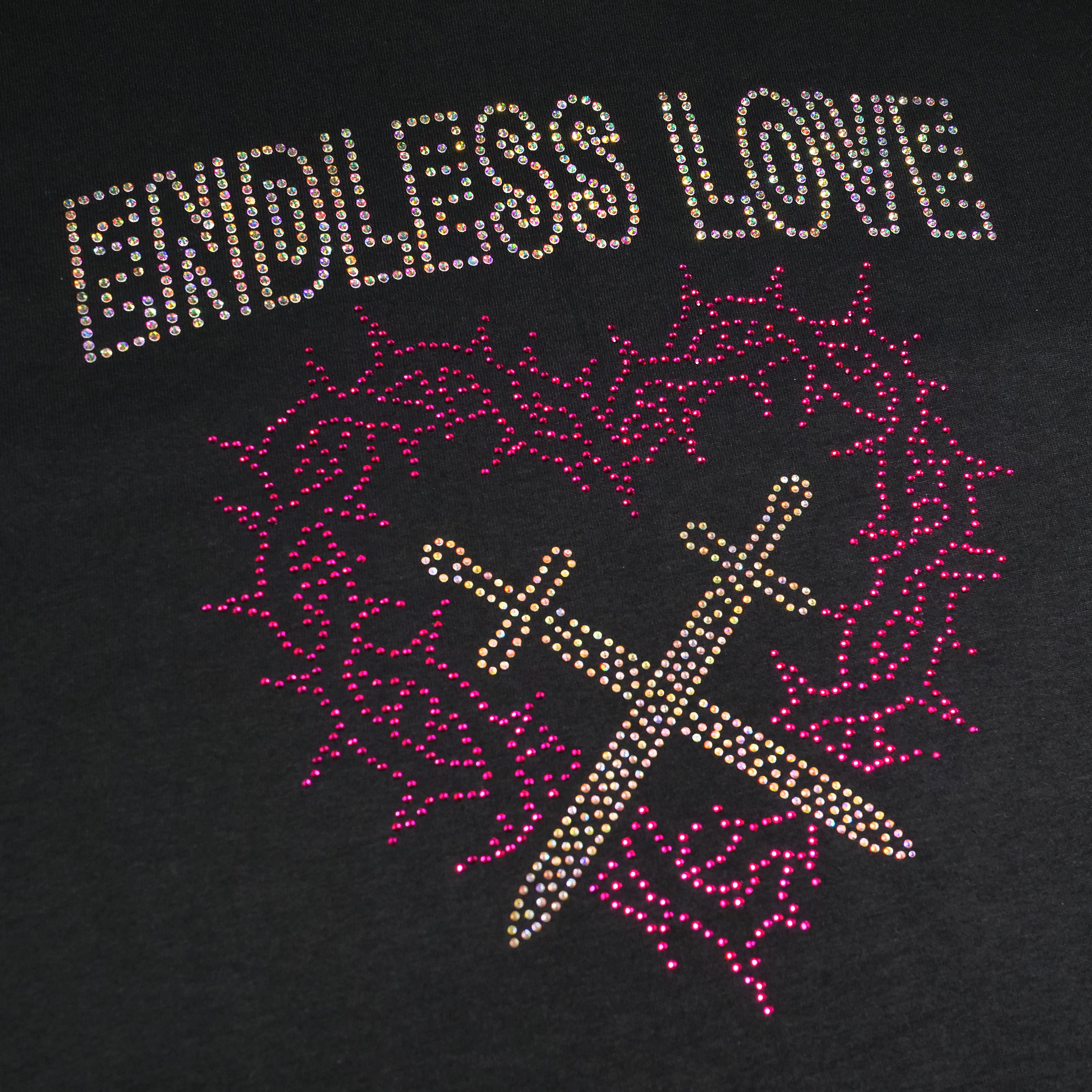 Y2K Rhinestone 'endless Love' Tee - Black - Etsy