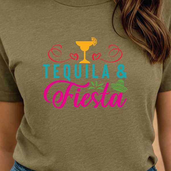 Tequila and Fiesta Shirt, pretty girl shirt, Mothers Day Gift, Cute Latin Mom Gift, Motherhood Shirt, Felicem Diem, Matris Dia Soleado