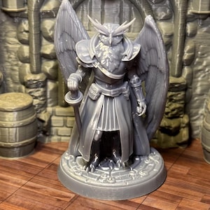 Owlfolk Warlock Miniature – 28mm Resin Figure – Mystical Avian Caster for D&D or Pathfinder