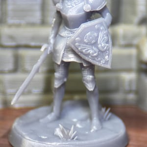 Female Knight Miniature | 28mm Scale | M3DM | Resin Printed | Tabletop Fantasy Warrior