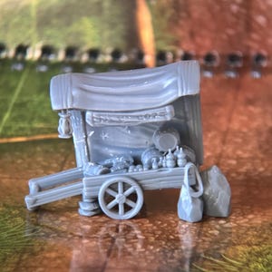 Fantasy Caravan Wagon | 3D Printed Terrain | Travel Encounter Prop | M3DM Design
