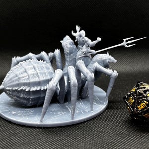 Miniatura de Miska la Araña Lobo / Monstruo de fantasía de 28 mm / Miniatura de resina sin pintar para D&D, Pathfinder y TTRPG imagen 3
