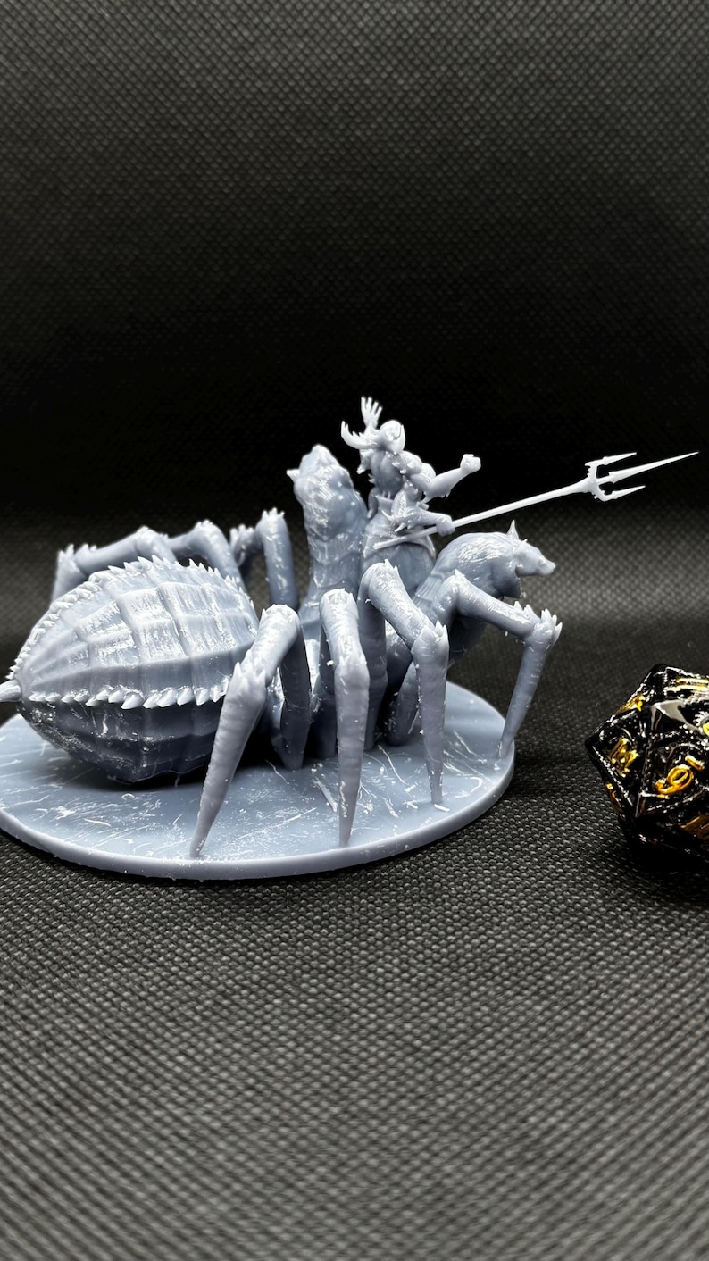 Miniatura de Miska la Araña Lobo / Monstruo de fantasía de 28 mm / Miniatura de resina sin pintar para D&D, Pathfinder y TTRPG imagen 3