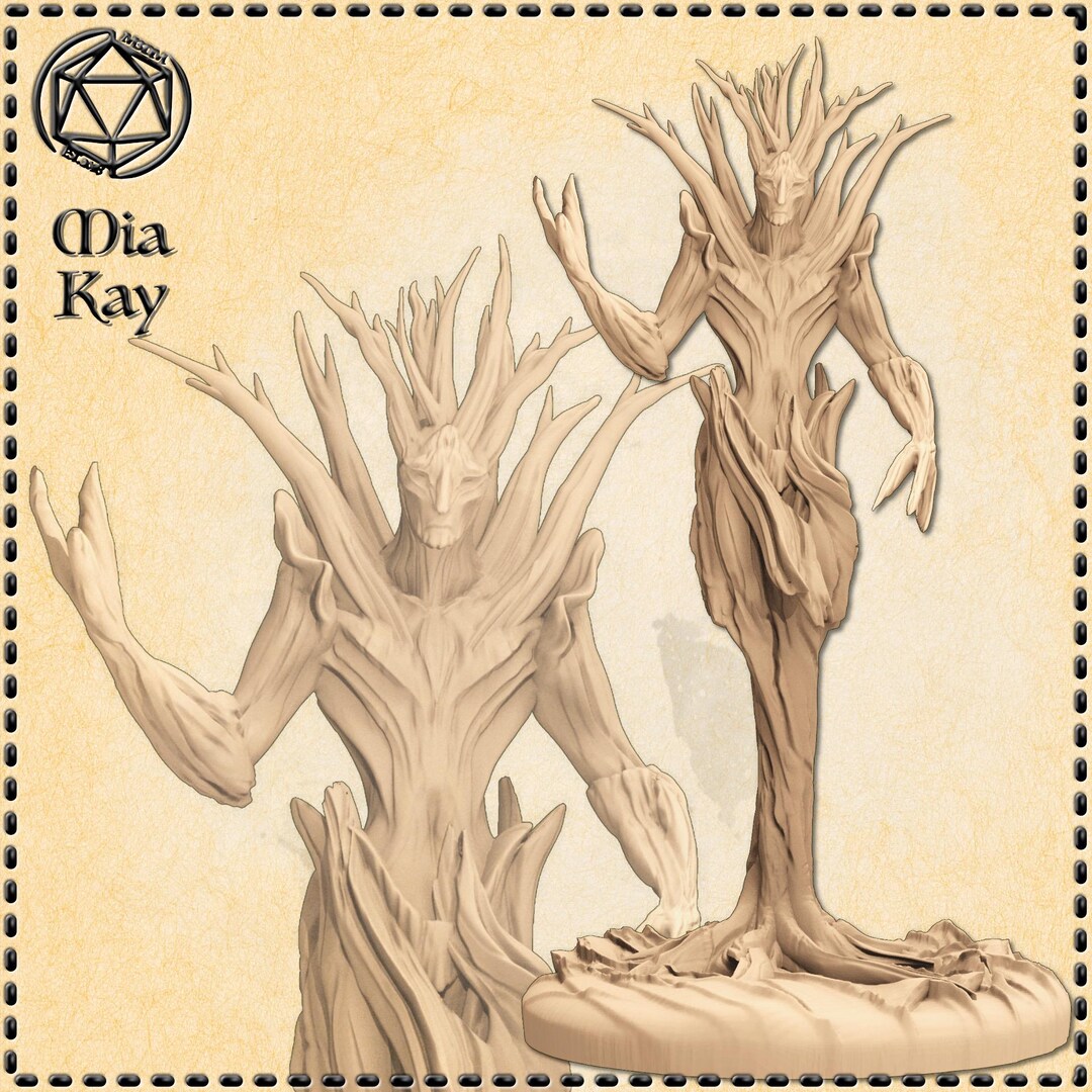 Guardian Treefolk Treant Miniature | Treefolk Guardian | 28mm Scale D&D Pathfinder TTRPG ...