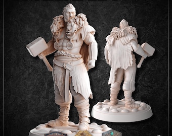 Human Male Barbarian Miniature | Savage Warrior for D&D and Tabletop RPGs