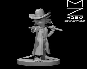 Axolotl Gunslinger Scalable Cowboy Amphibious Outlaw for D&D Pathfinder TTRPG